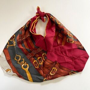 Vintage Silk Scarf Bag Upcycle Cornelia James Equestrian Old Money Horse Bit